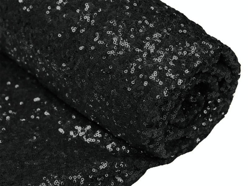 ShiDianYi 3 Feet 1 Yards-Sequin Fabric, by The Yard, Sequin Fabric, Tablecloth, Linen, for Xmas Decor (1 Yards 1PC Black) - Image 1